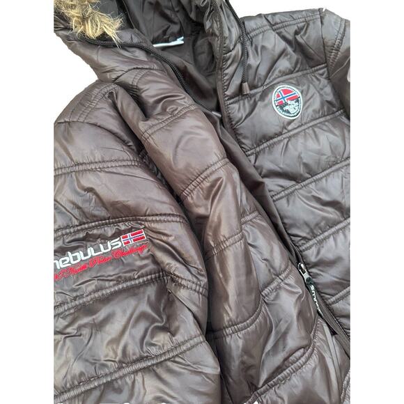 Nebulus Lodge Norway Womens Winter Long Jacket Coat Seal Brown Large - Picture 4 of 8